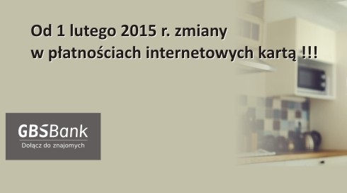 Zdjęcie do aktualności Zmiany w płatnościach internetowych kartą